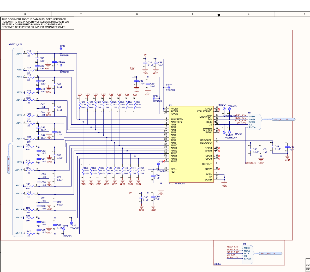 AD7173-8 ADC module schematic sheet