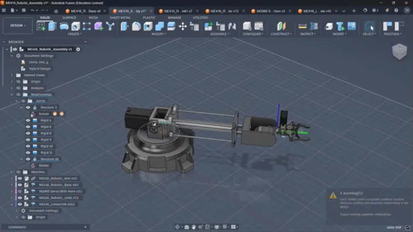 5-DOF robot arm assembly