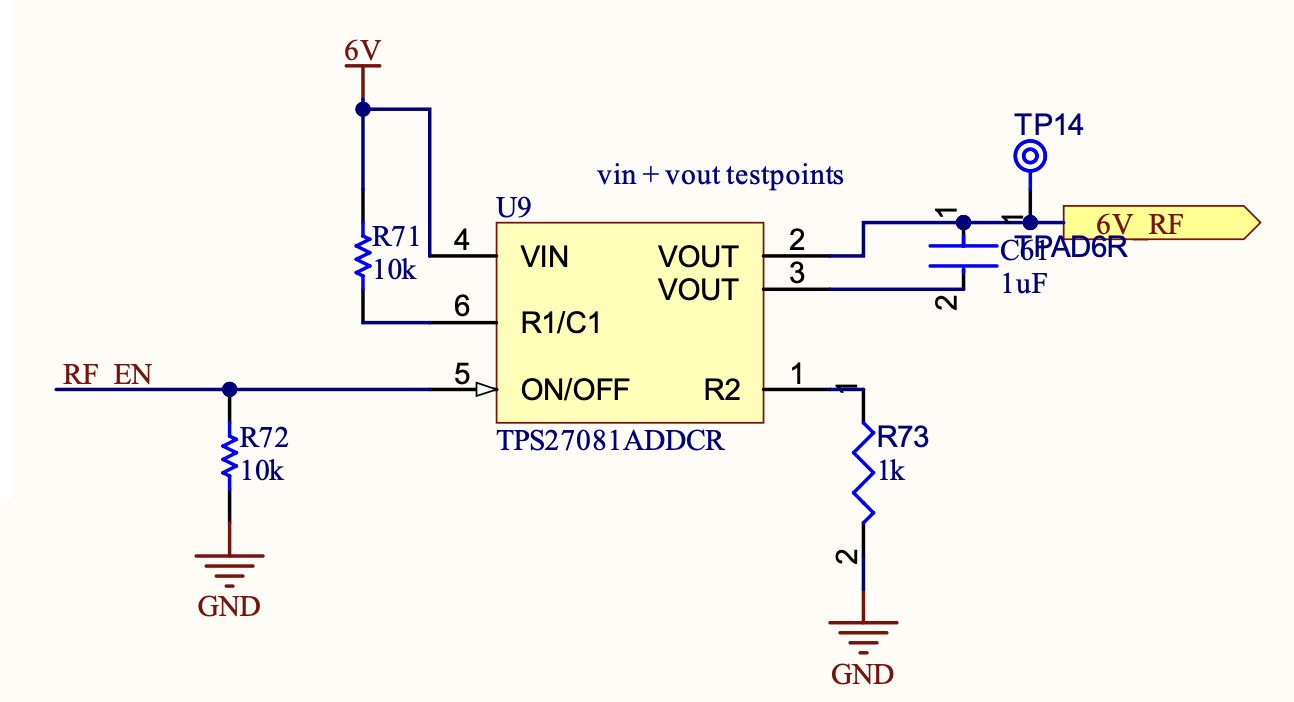 Load switch for RF, TPS27081ADDCR
