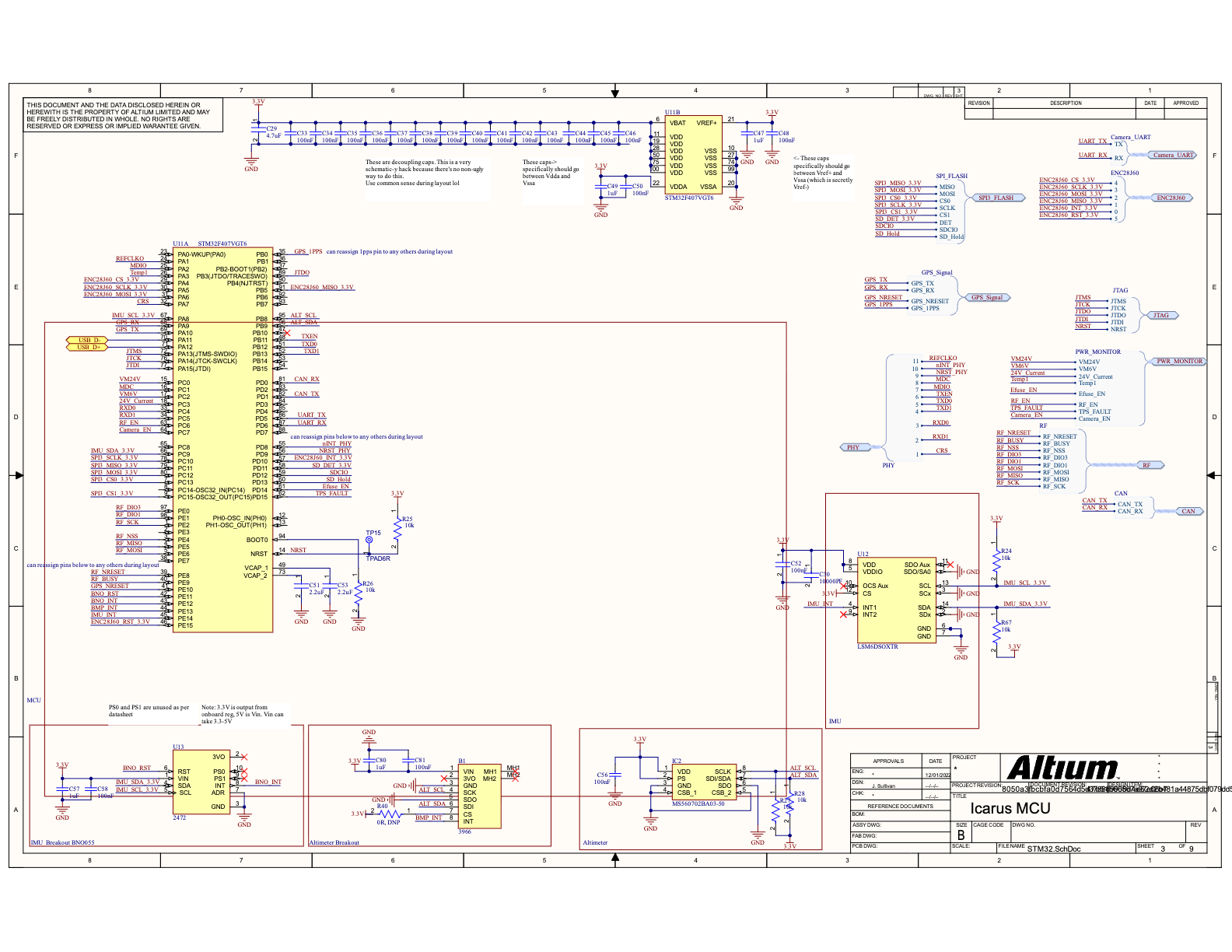 STM32.SchDoc — MCU, IMU, altimeter