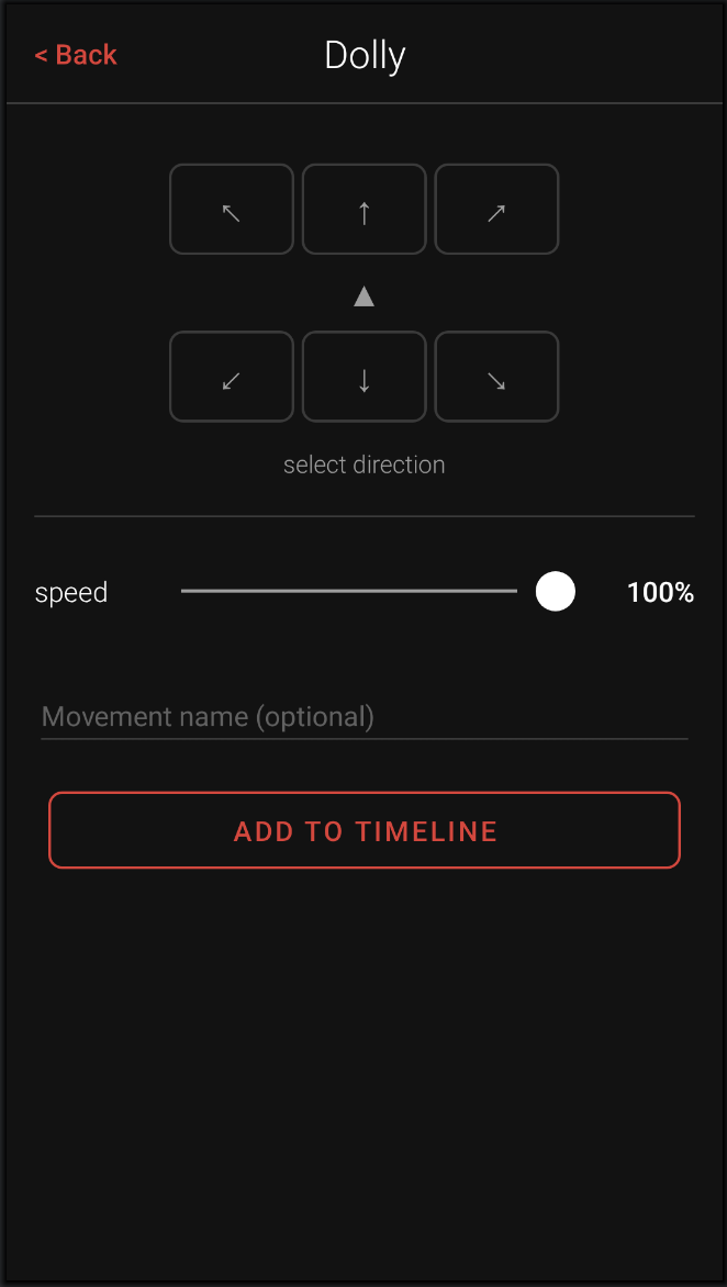 Custom dollying UI