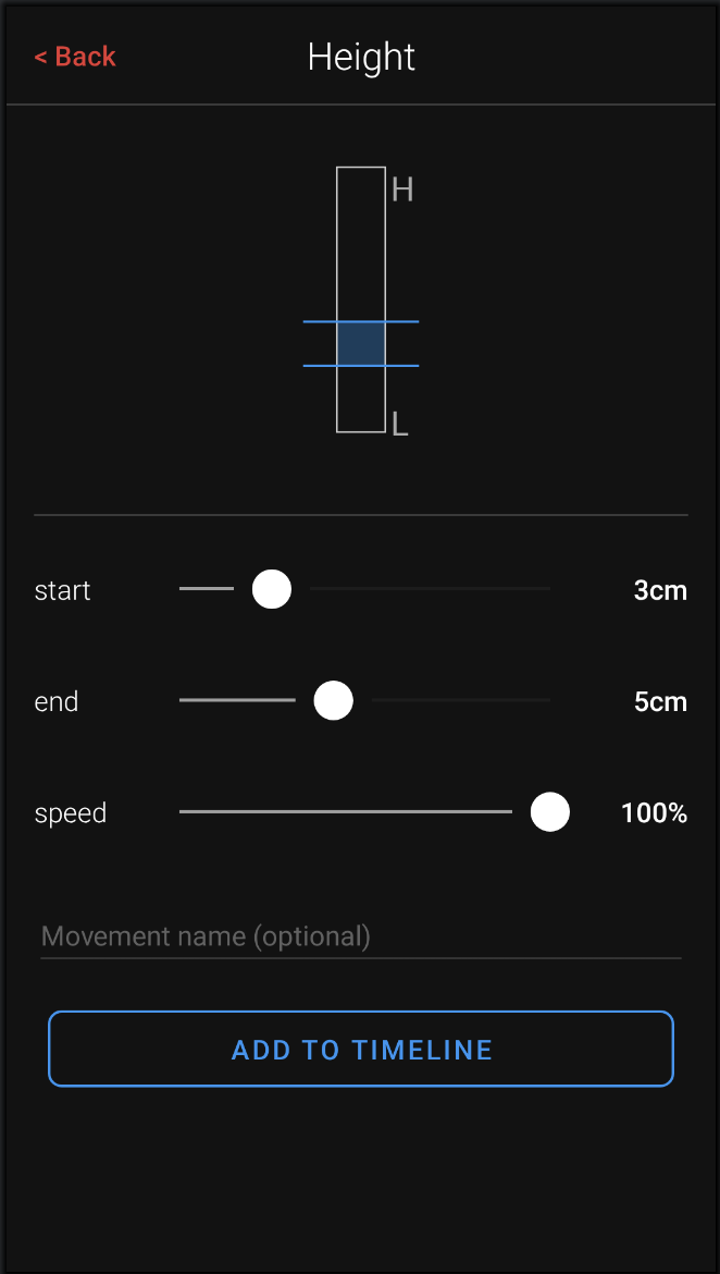 Custom height adjustment UI