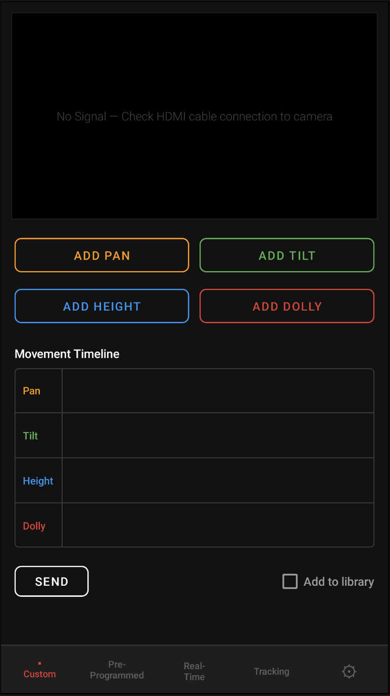 Custom movements UI